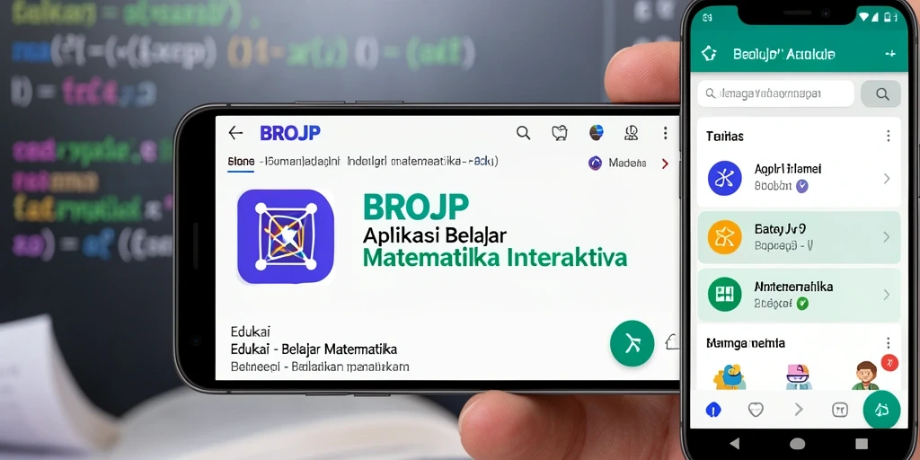 Tampilan interaktif dari aplikasi Belajar Matematika BROJP.