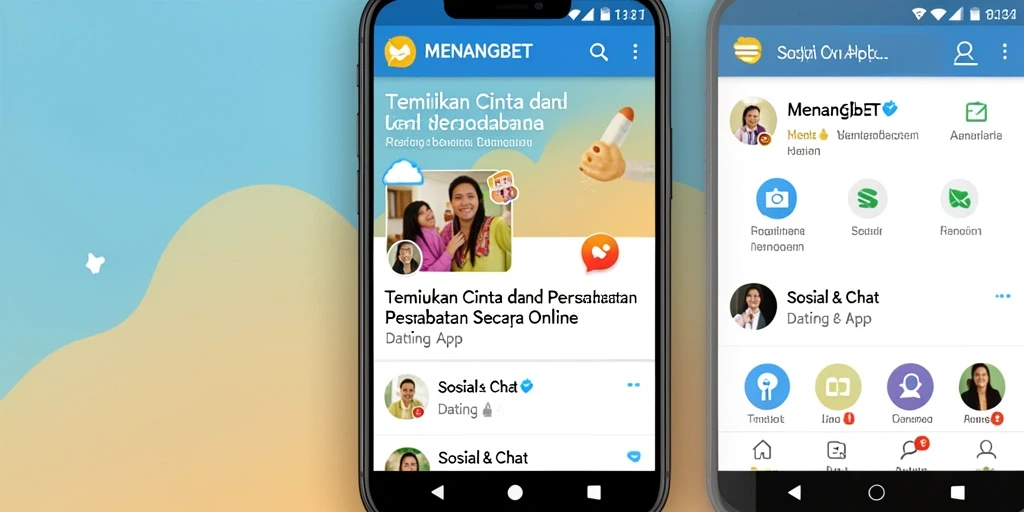 Screenshot utama MENANGBET menampilkan antarmuka yang modern dan fitur interaktif aplikasi Dating App.