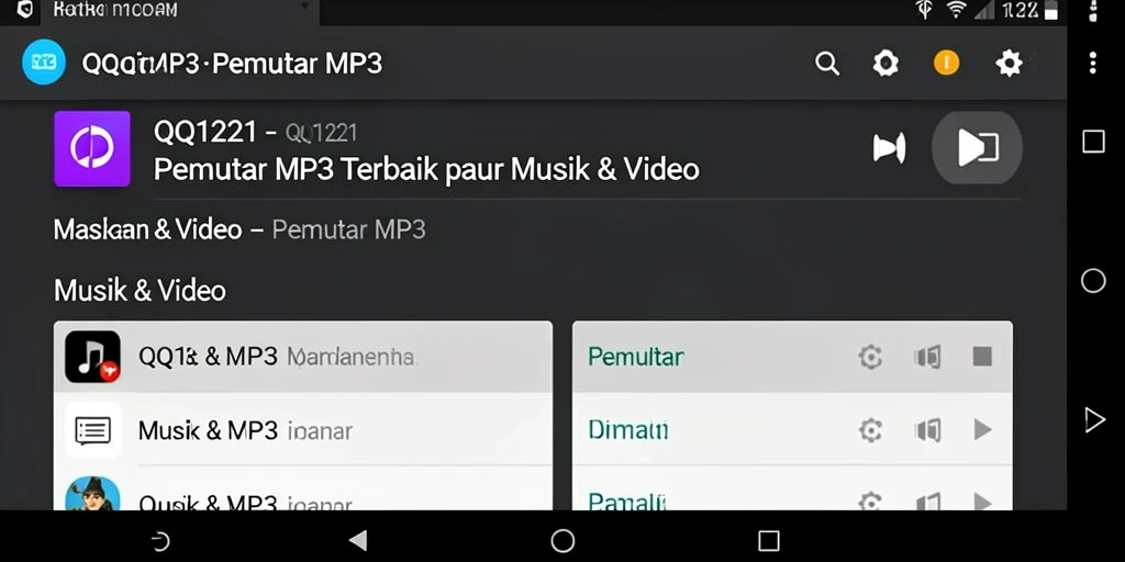Tampilan antarmuka QQ1221 untuk pengalaman Pemutar MP3 yang luar biasa.