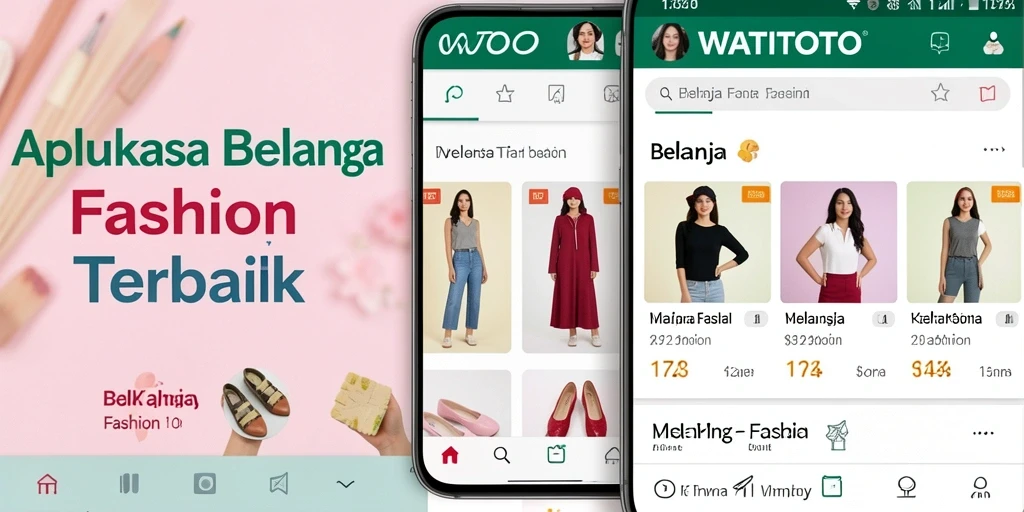 Antarmuka pengguna WATITOTO yang menarik untuk berbelanja fashion.