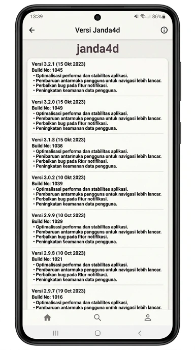 Riwayat Versi janda4d untuk Pengguna Android